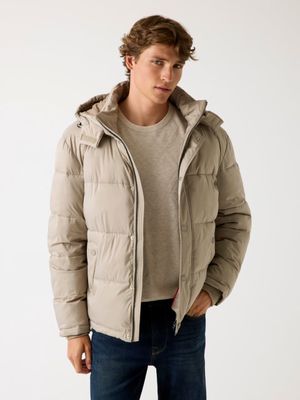 ​Regular-fit down jacket with hood