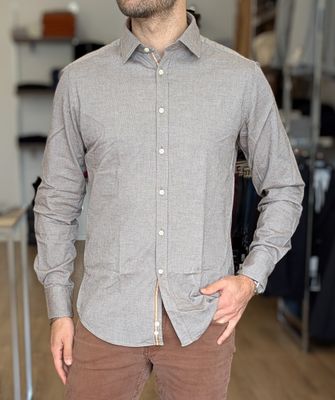 Regular-fit cotton flannel shirt