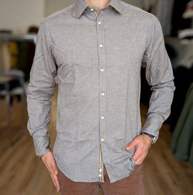 ​Regular-fit cotton flannel shirt