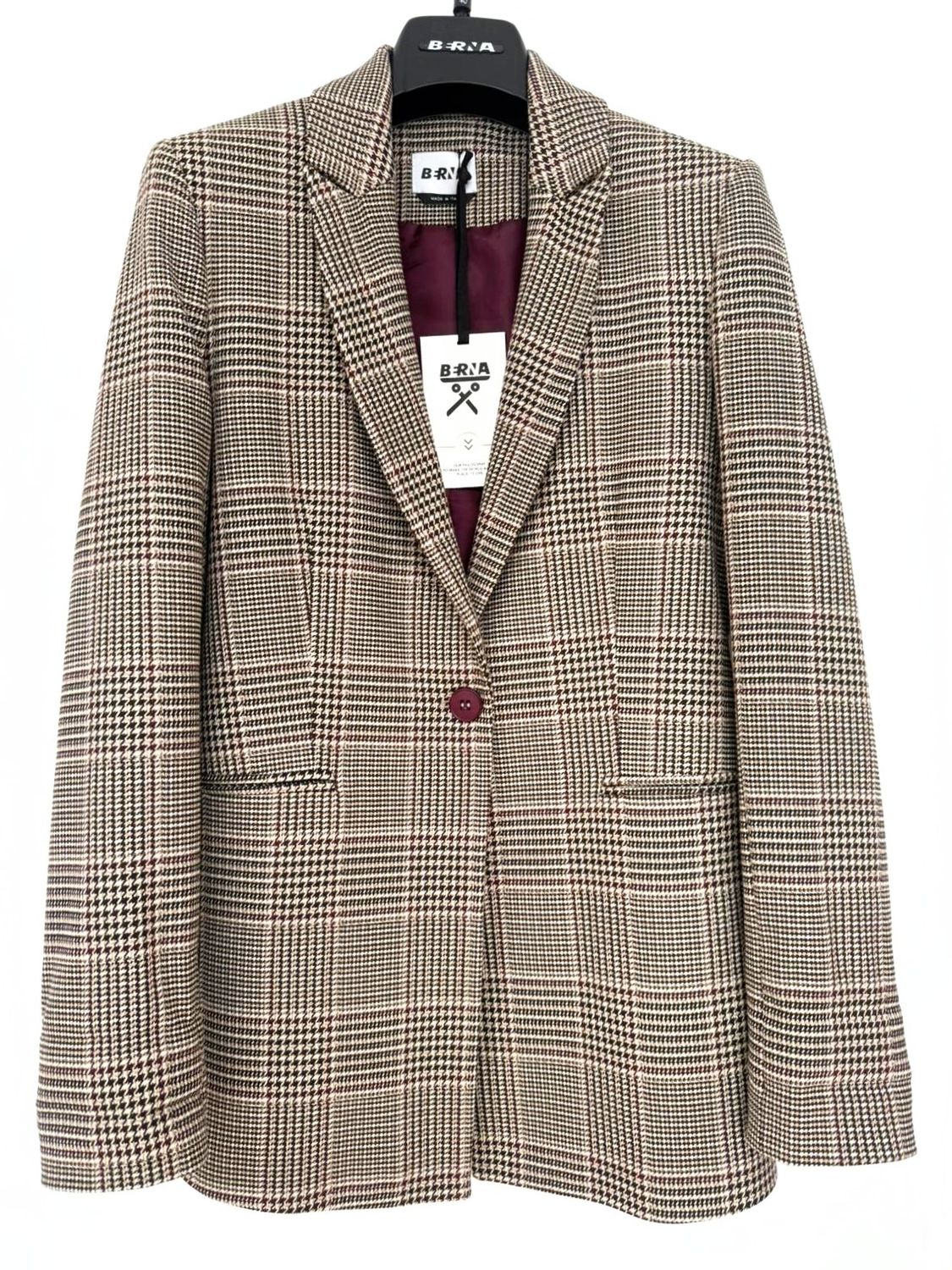 Single-breasted houndstooth jacket