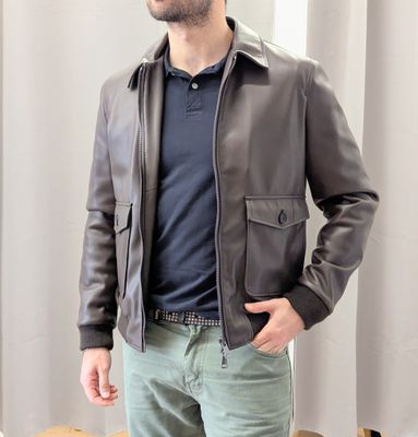 ​Faux leather aviator jacket
