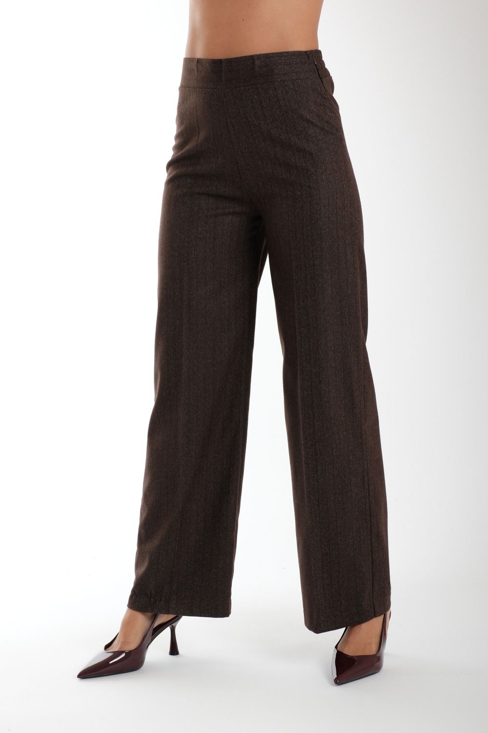 Straight herringbone pants