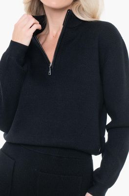 Cropped sweater with zip