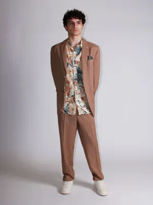 Linen-effect fabric suit
