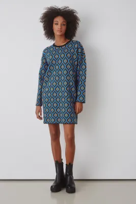 ​Jacquard knit dress with lurex