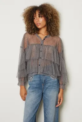 ​Regular polka dot tulle shirt