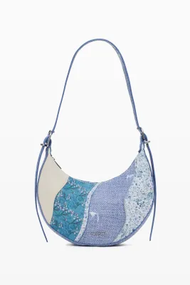 Small bag with denim effect patch