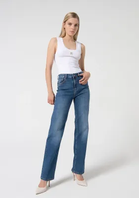 ​​Medium stone wash flare jeans