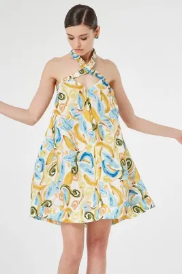 ​​Floral patterned linen dress