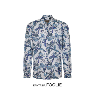 Slim shirt with leaf print Slim shirt with leaf print