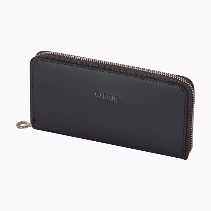 o bag wally wallet in rubberized fabri, COLOR: NERO