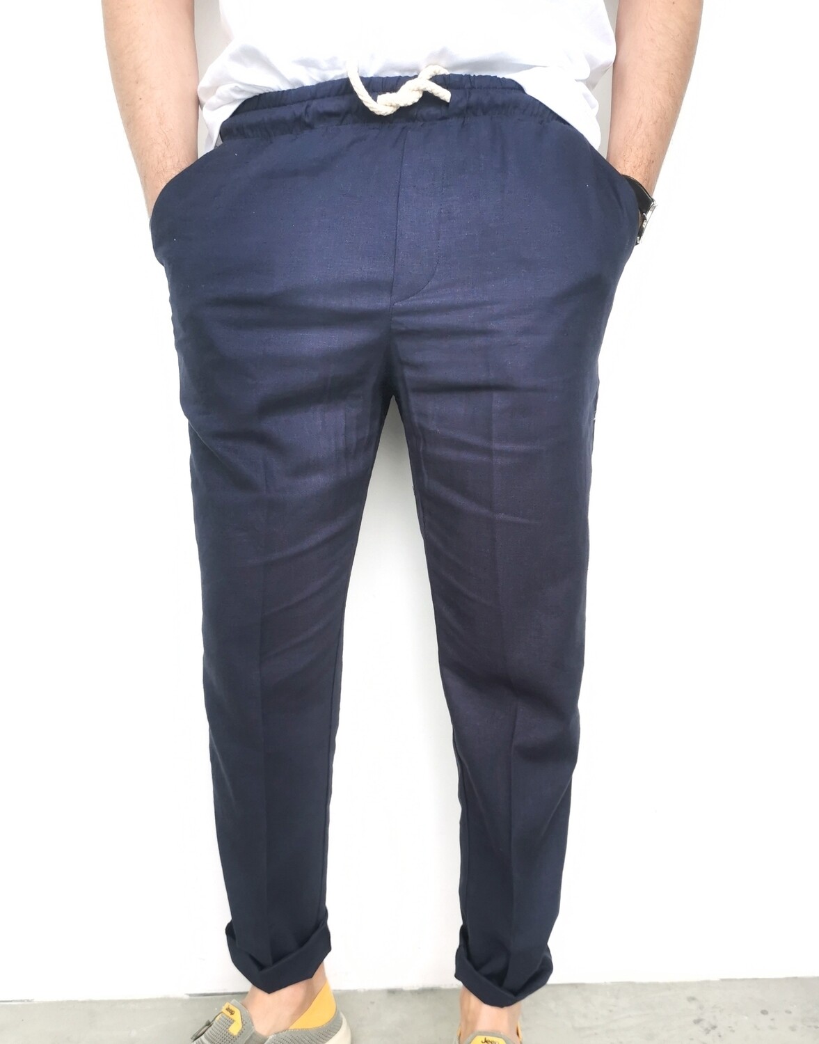 Linen blend jogger pants