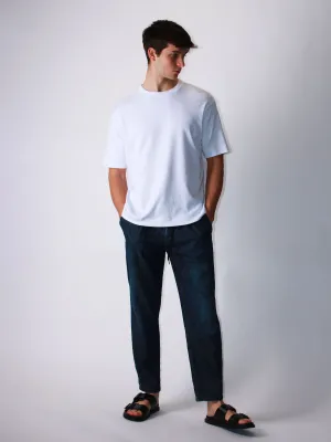 Cropped denim trousers