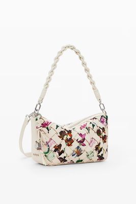 Faux leather woven bag