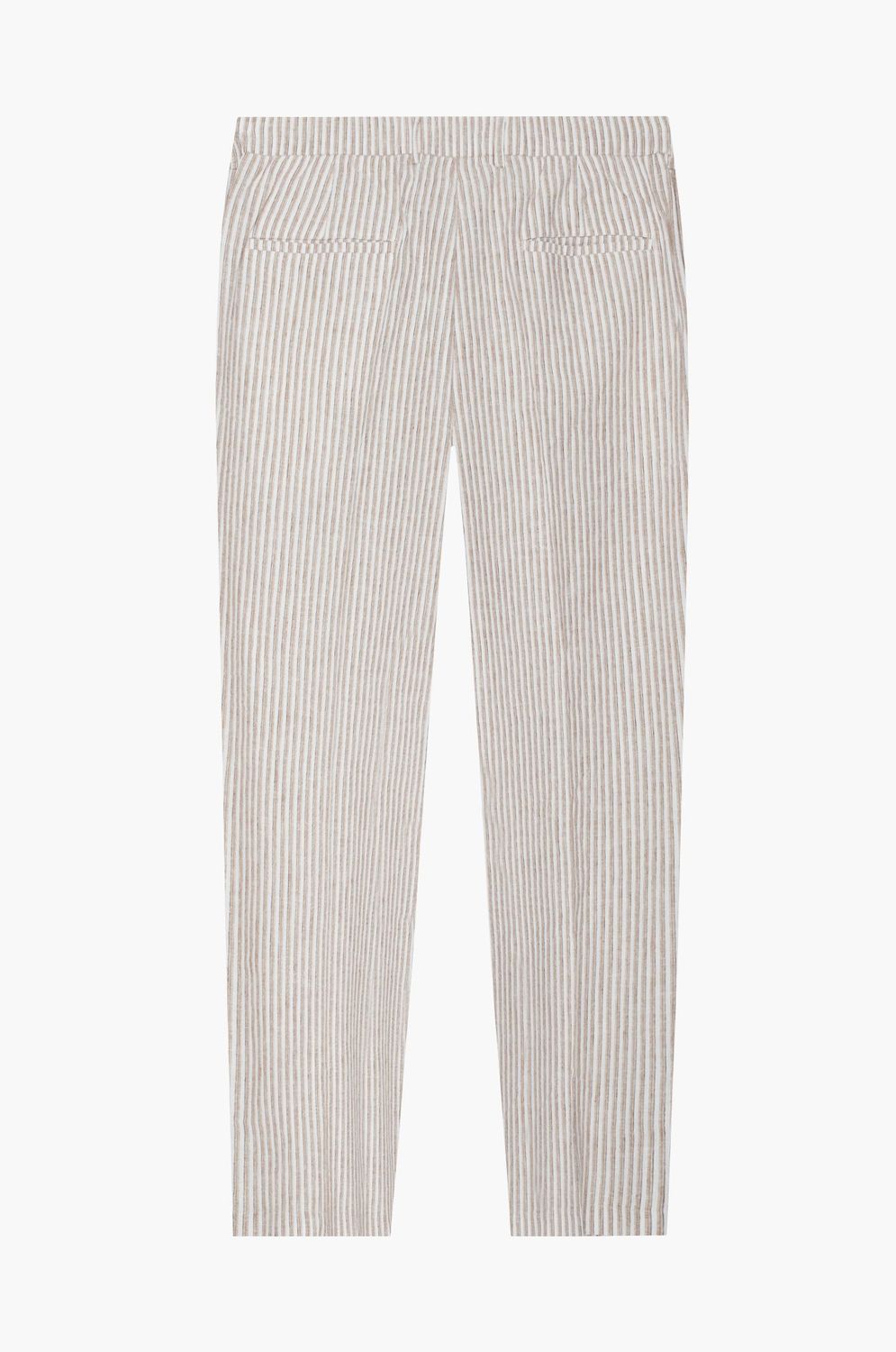 Linen blend striped trousers