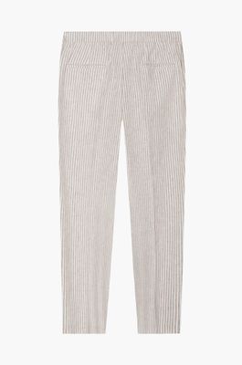 Linen blend striped trousers