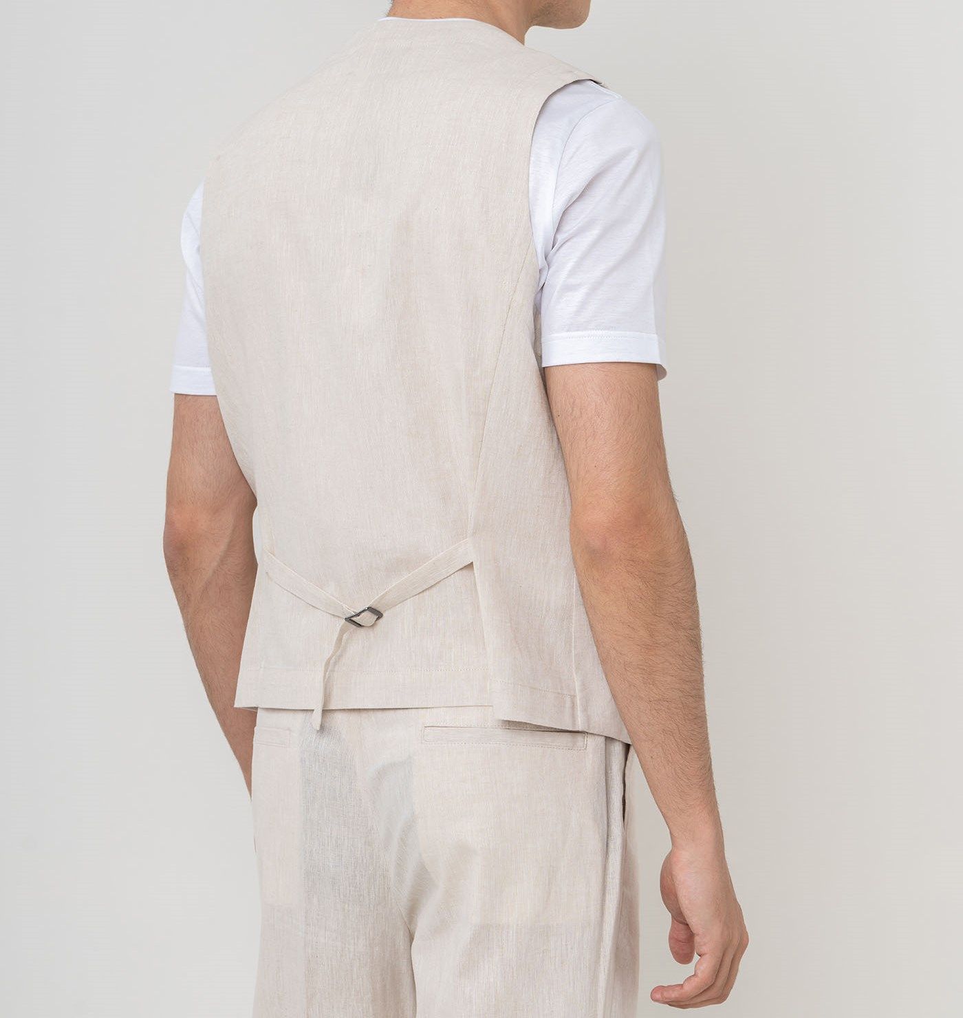 Slim fit linen waistcoat