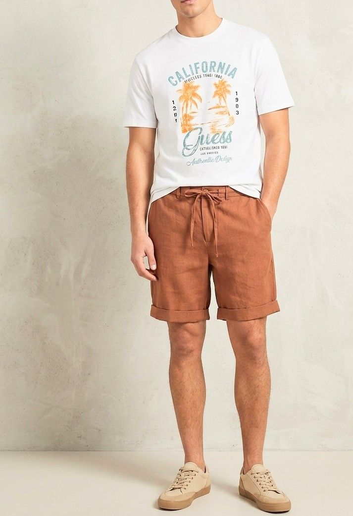 Linen bermuda shorts