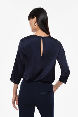 ​​Satin crewneck blouse​