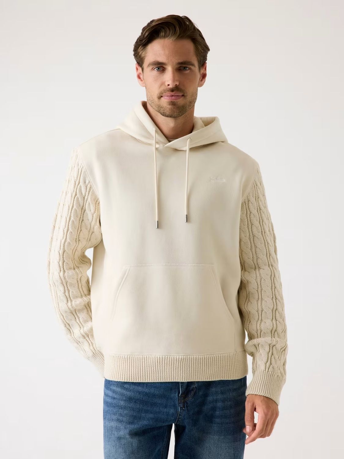 ​Sweatshirt with knitted sleeves