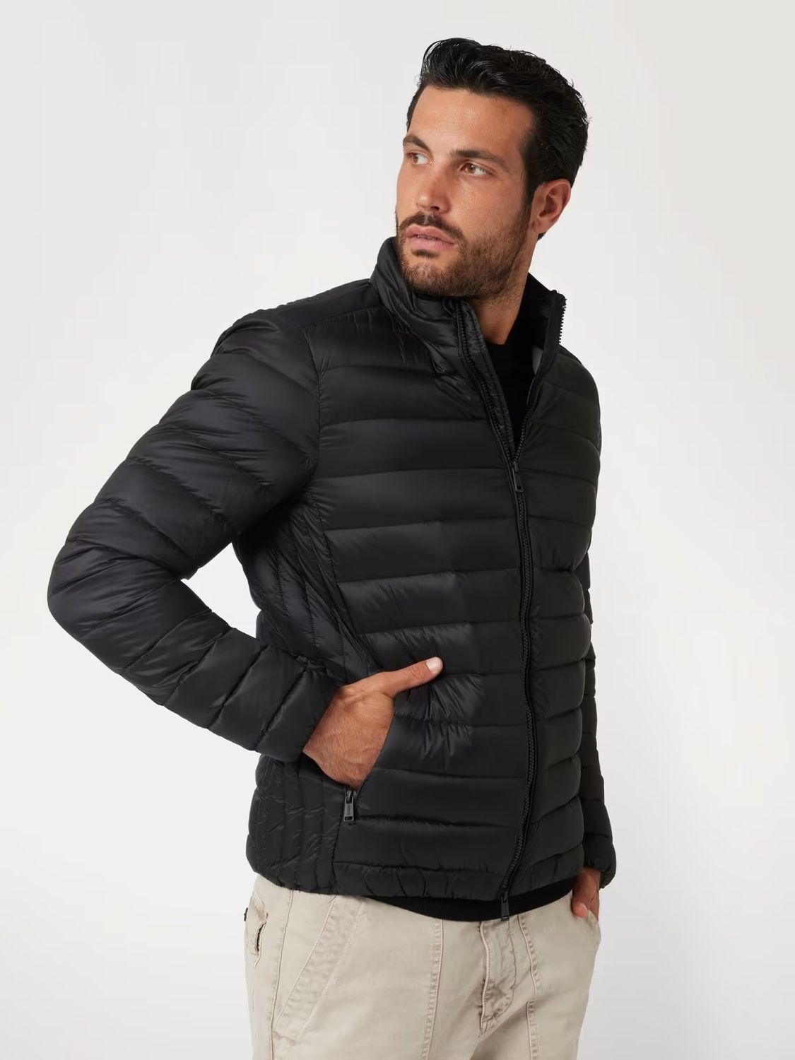 Regular-fit quilted down jacket