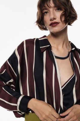 ​Striped cropped shirt