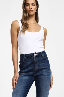 High-waisted flared jeans