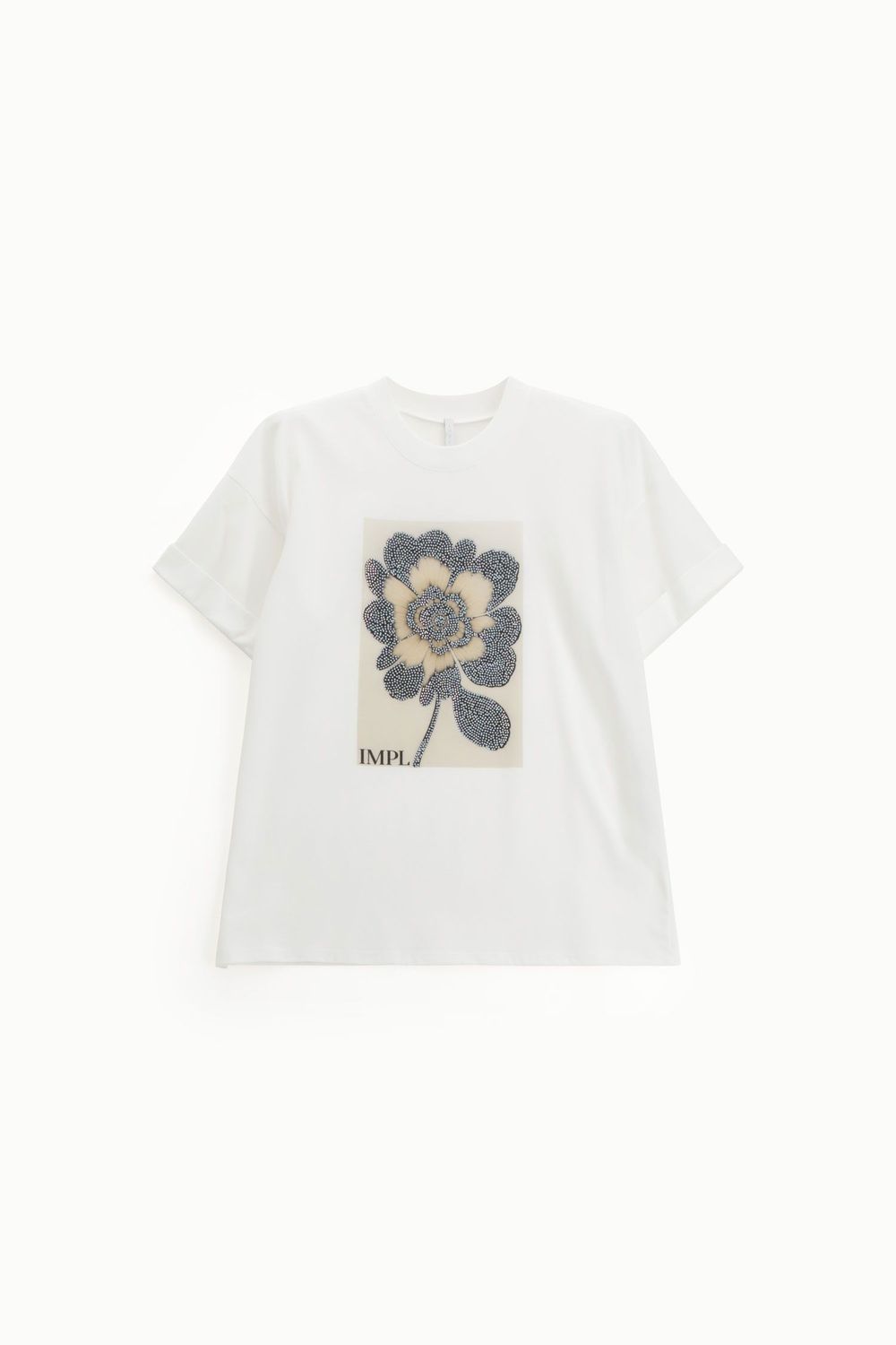 Crew-neck T-shirt with flower print