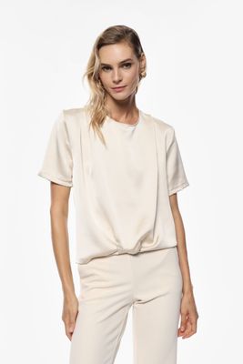 Regular satin blouse