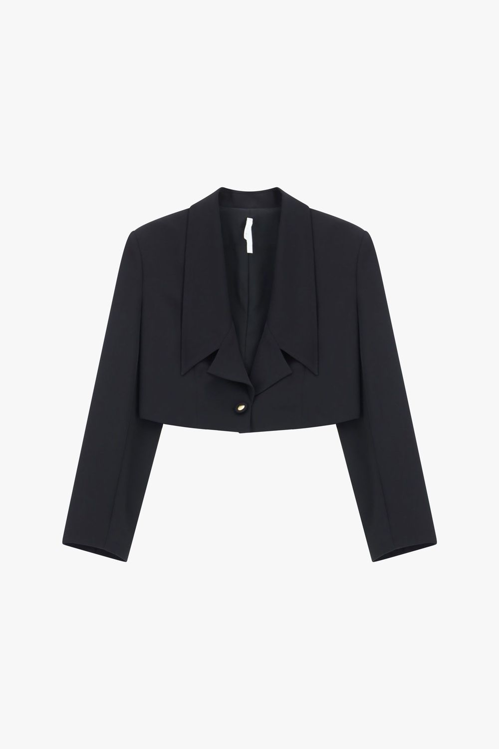 ​Single-breasted short jacket, Size: M, Color: Black