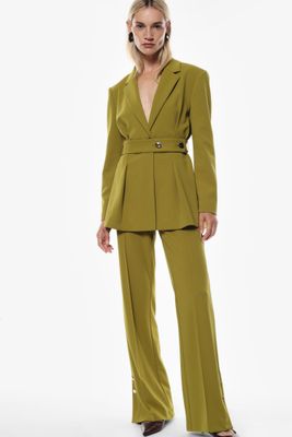 Flared pants with buttons