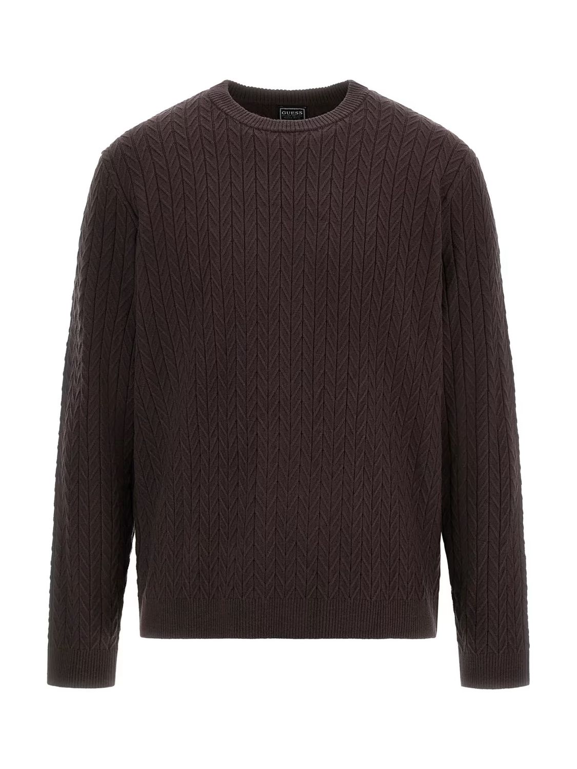 ​Crew neck sweater with herringbone weave