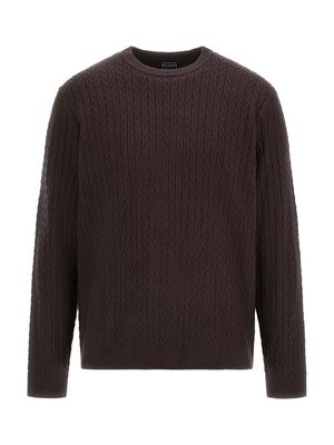 Crew neck sweater with herringbone weave Crew neck sweater with herringbone weave