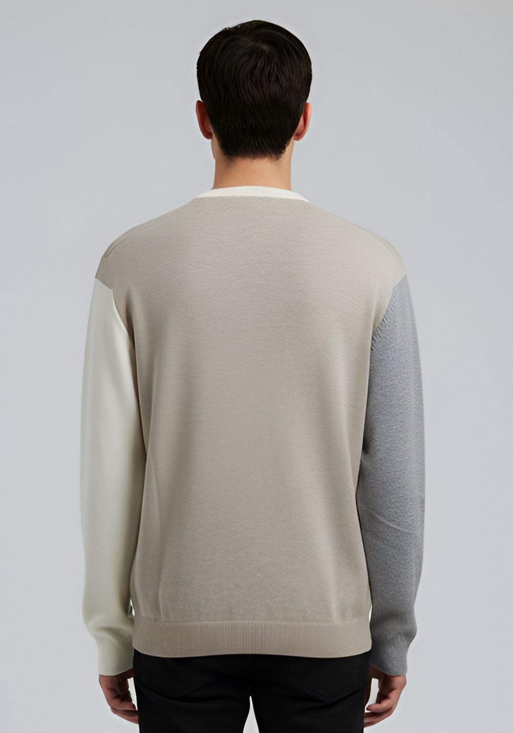 Color-block crewneck sweater