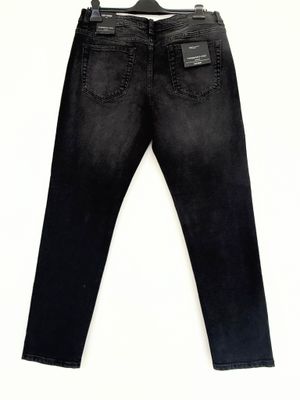 Slim-fit jeans in washed black denim