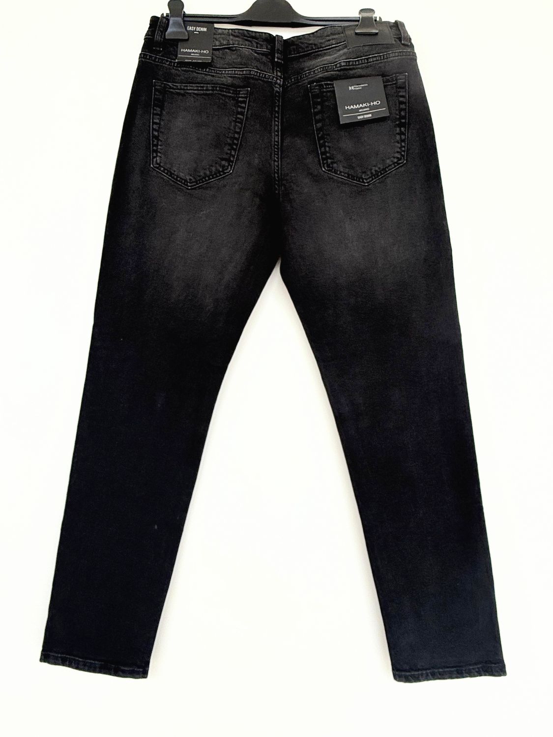 Slim-fit jeans in washed black denim