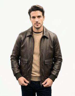 Faux leather aviator jacket Faux leather aviator jacket