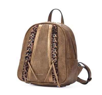 Hammered faux leather backpack