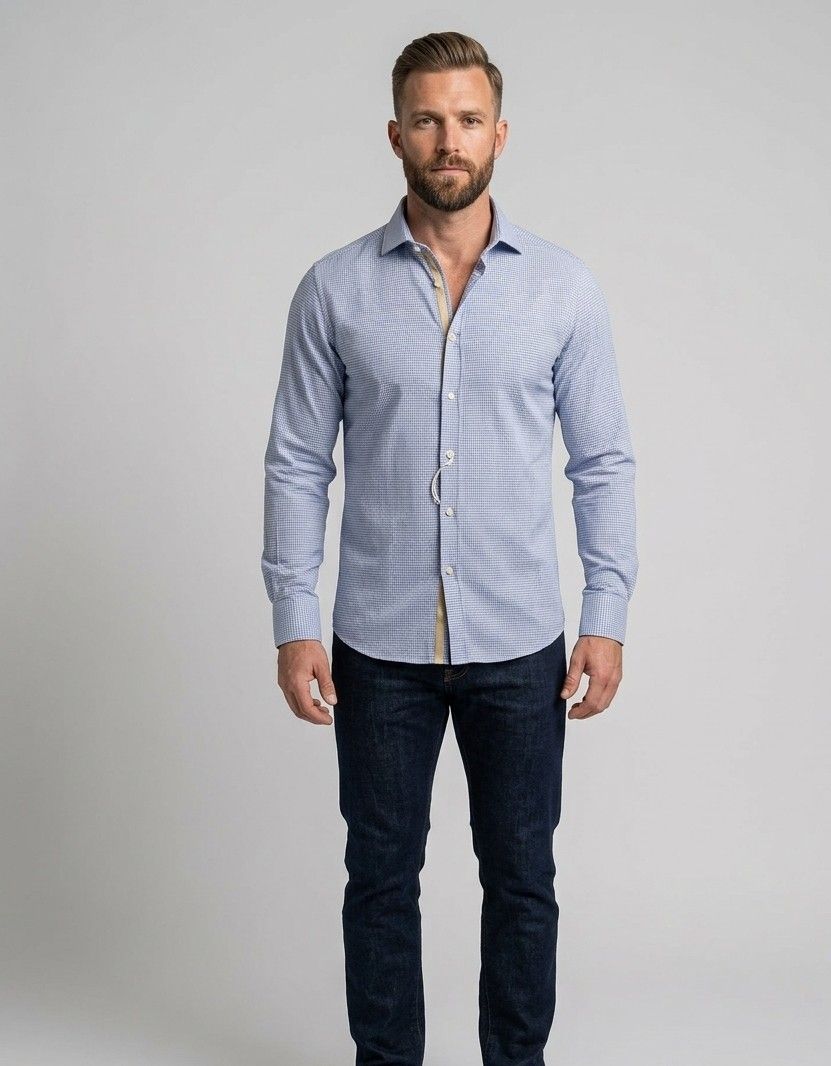 Regular-fit micro-pattern shirt