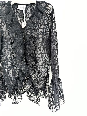 Tulle blouse with embroidery