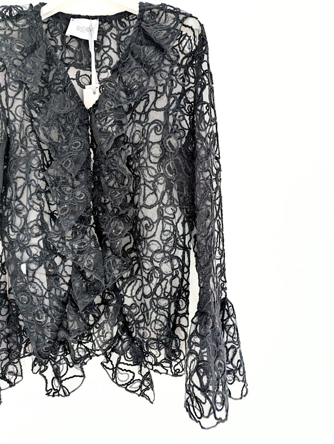 Tulle blouse with embroidery