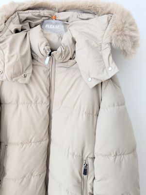 Regular-fit down jacket with zippers