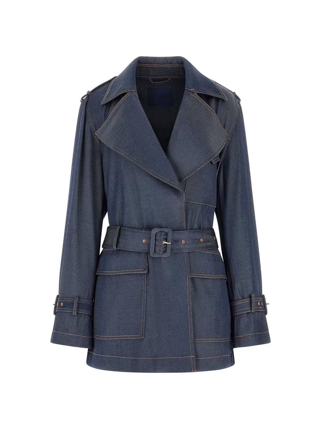 ​​Regular denim trench coat