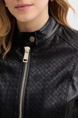 Faux leather biker jacket