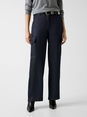 Cargo pants in flowing denim