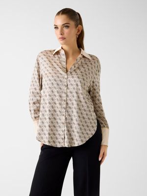 Regular-fit shirt with all-over print