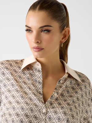 Regular-fit shirt with all-over print