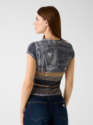 T-shirt with belt print