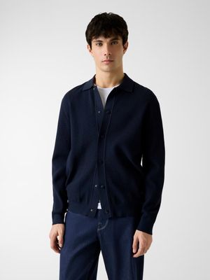 Cardigan with polo collar
