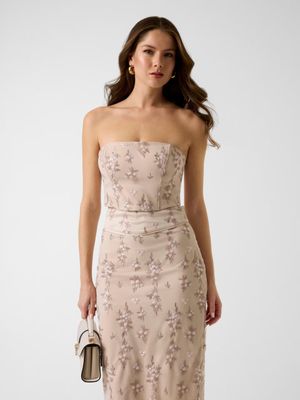 Embroidered corset top